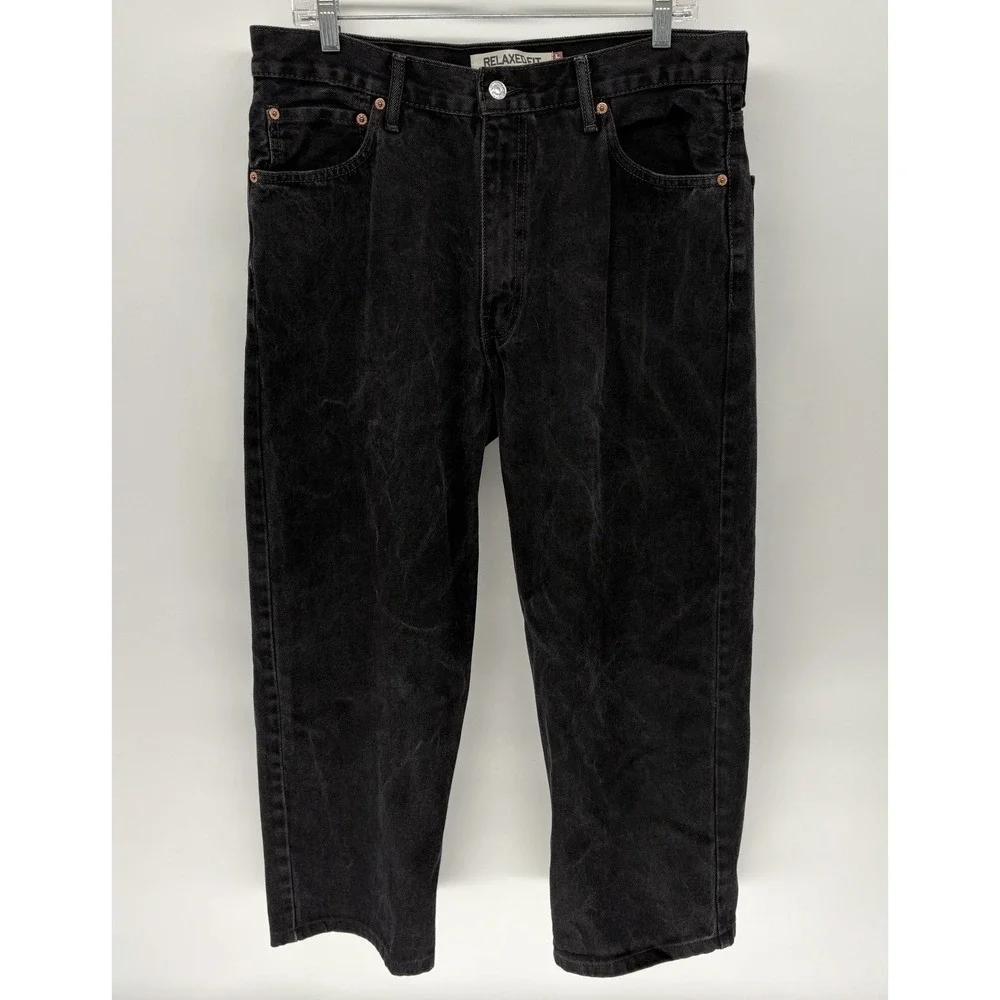 Vintage‎ Levis 550 Faded Black Relaxed Fit Jeans Y2K Punk Men 36X30 (34X26.5)